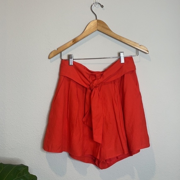 NWOT DO + BE Orange Tie Waist Shorts M - Picture 4 of 14
